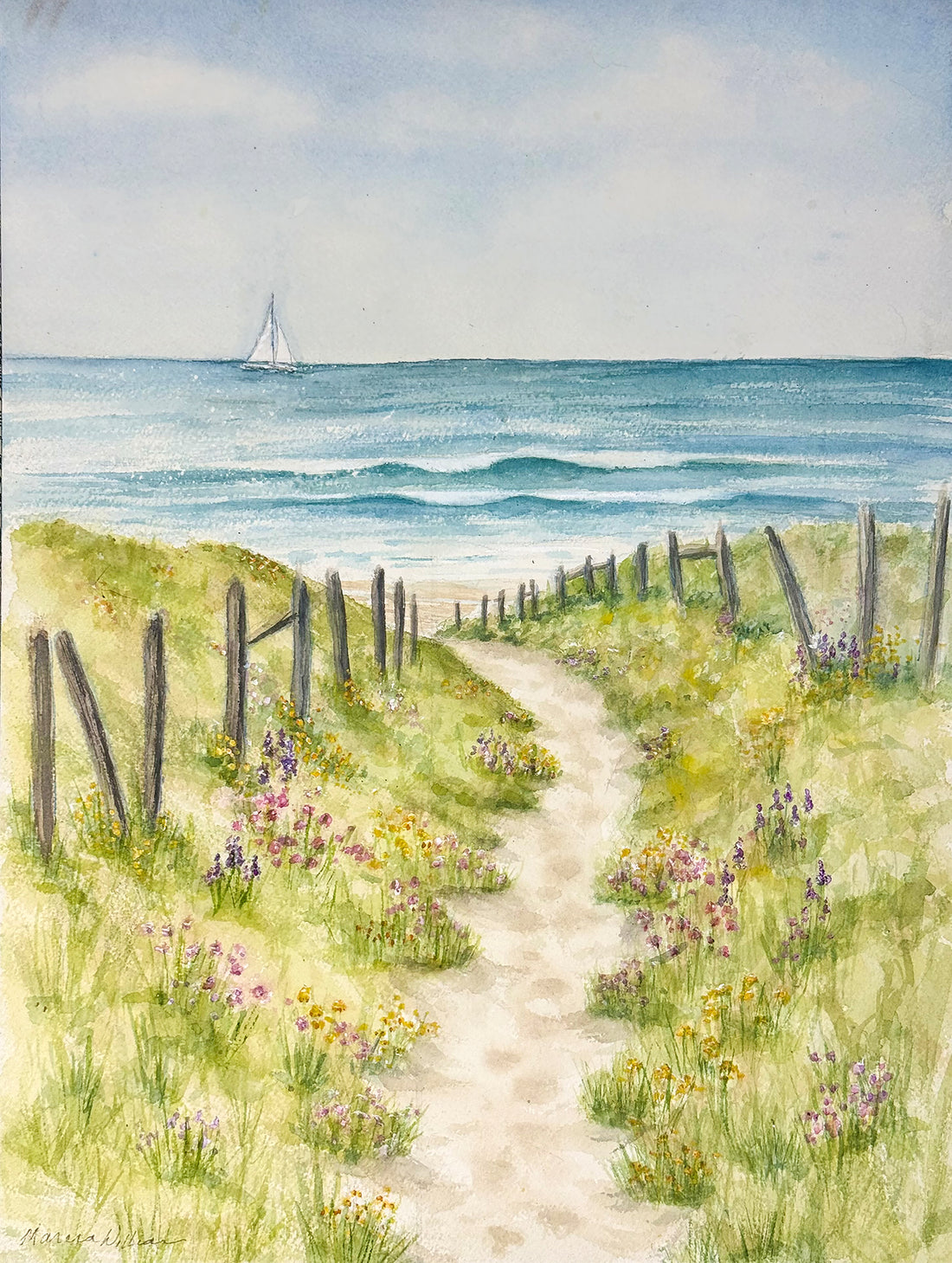 Beach Escape Watercolor Painting