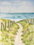 Beach Escape Watercolor Painting
