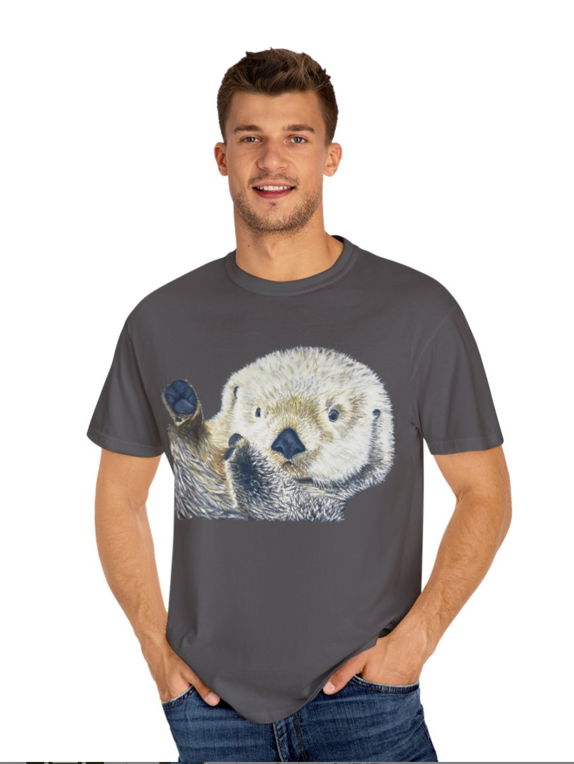 Cute Otter Unisex Garment-Dyed T-Shirt