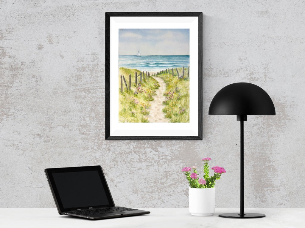 Beach Escape Watercolor Painting
