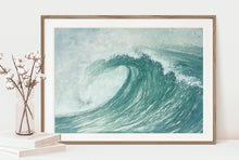 Load image into Gallery viewer, Green Wave. 11x14 Watercolor Painting, Prints, and Cards

