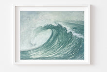 Load image into Gallery viewer, Green Wave. 11x14 Watercolor Painting, Prints, and Cards
