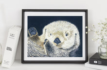 Load image into Gallery viewer, Sea Otter 12x16  Watercolor Painting, Prints, and Cards
