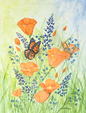 Monarch and Poppies Monarch and Poppies