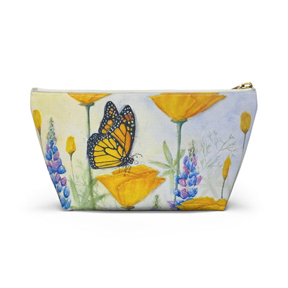 Monarch and Poppy Accessory Pouch w T-bottom