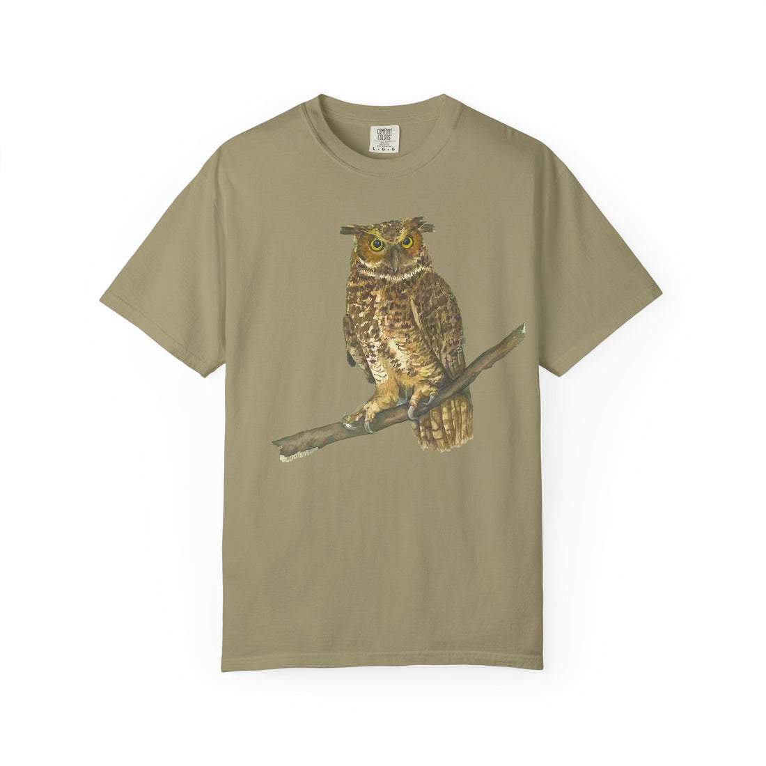 Great Horned Owl  T-Shirt, Unique Animal Tee,  Eco-Friendly Apparel, Casual Summer Outfit, Wildlife Conservation Wear