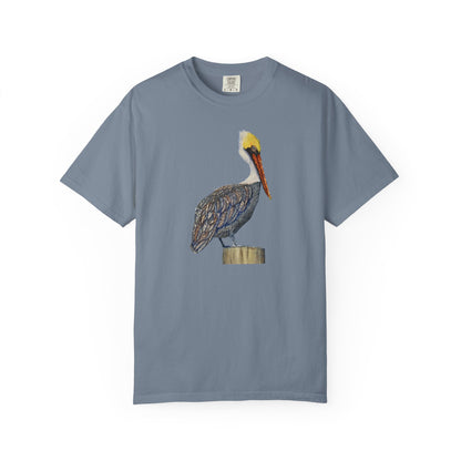 Brown Pelican Illustration T-Shirt | Coastal Bird Art