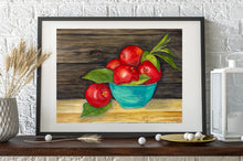 Load image into Gallery viewer, Red Apple Still Life Watercolor Painting
