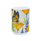 Monarch and Poppy Ceramic Mug, (11oz, 15oz)