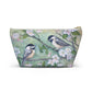 Chickadees and Cherryblossoms Accessory Pouch w T-bottom