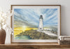 Lighthouse at Sunset Santa Cruz Walton Lighthouse Prints and Cards