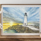 Sunset Lighthouse 12x16 Watercolor Painting