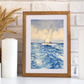 Blue Wave Dance Watercolor Painting