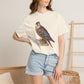 Mosaic Falcon T-shirt | Hand-Painted Bird Illustration, Wildlife Tee