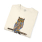 Mosaic Owl T-shirt | Hand-drawn Night Owl on Branch
