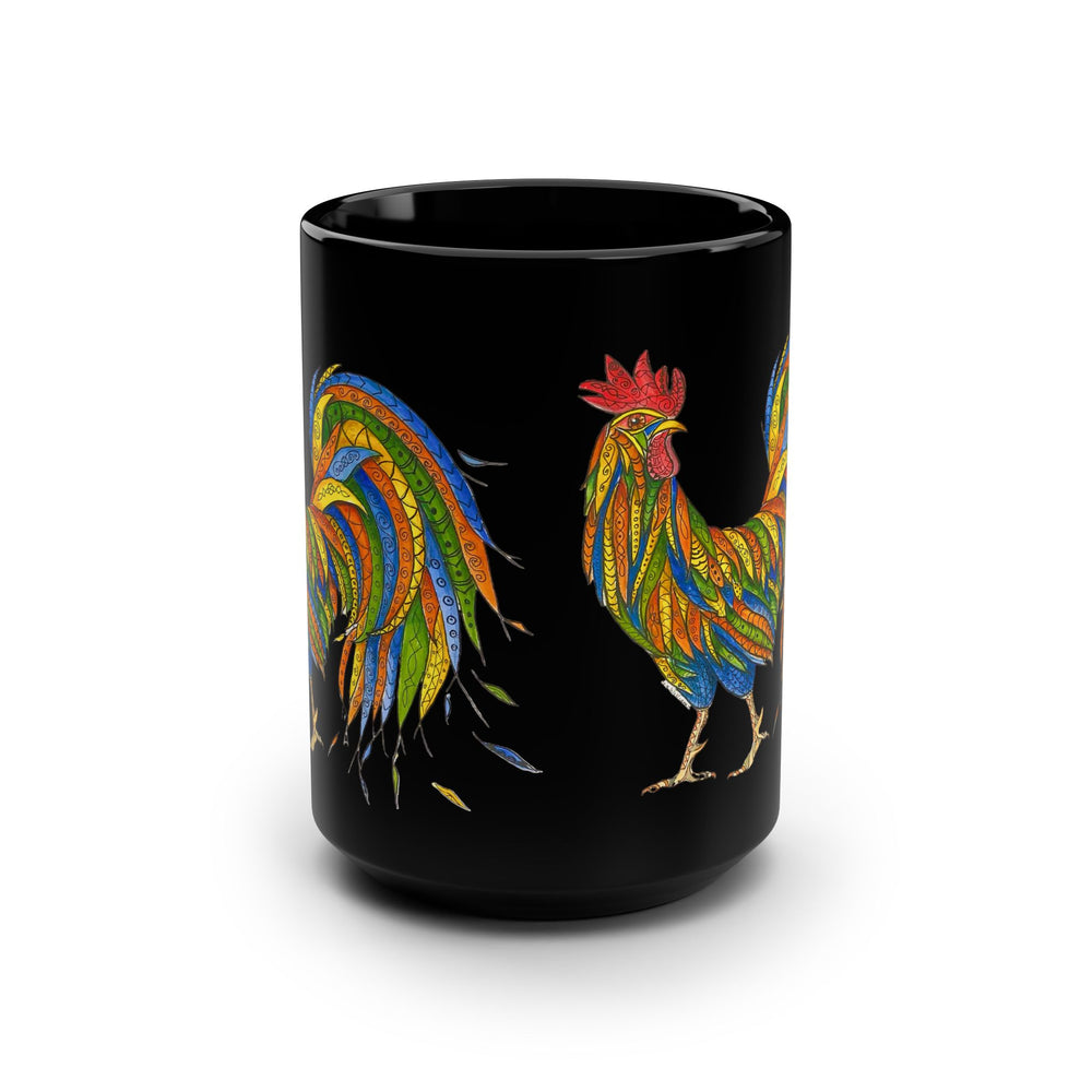 Decorated Rooster Mug, 15oz