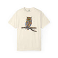 Mosaic Owl T-shirt | Hand-drawn Night Owl on Branch
