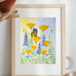 California Monarch, Poppies, and Lupines Prints, and Cards