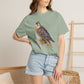 Mosaic Falcon T-shirt | Hand-Painted Bird Illustration, Wildlife Tee
