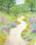 Garden's Winding Whisper 14x18 Watercolor Painting