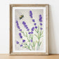 Lavender Bumble Bee, 14x20 Watercolor Painting