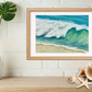 Summer Beach Wave 8x10 Watercolor Painting, Prints, and Cards