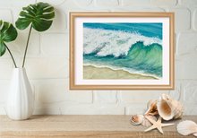 Load image into Gallery viewer, Summer Beach Wave 8x10 Watercolor Painting, Prints, and Cards
