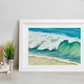 Summer Beach Wave 8x10 Watercolor Painting, Prints, and Cards