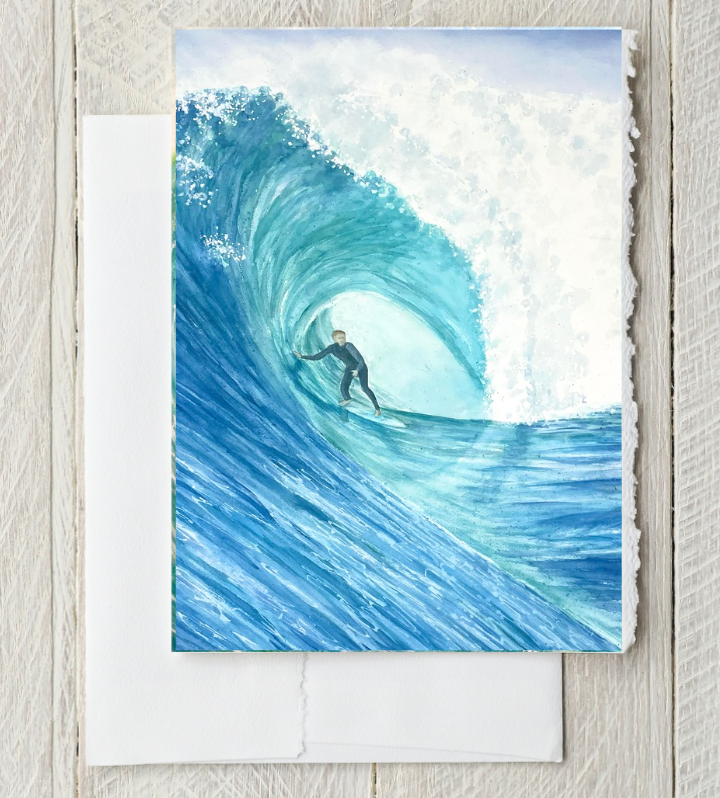 Mavericks Wave 16x20 Watercolor Painting