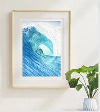 Load image into Gallery viewer, Mavericks Wave 16x20 Watercolor Painting, Prints, and Cards
