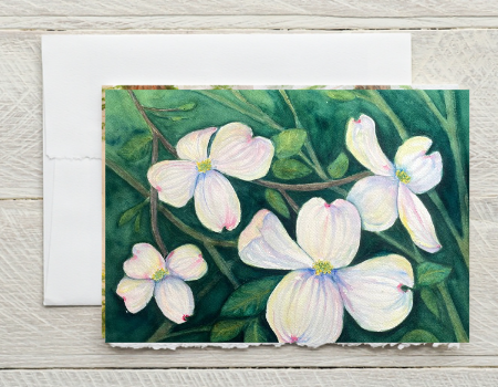 Dogwood Blossoms 8x10 Watercolor Painting, Prints, and Cards