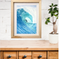 Mavericks Wave 16x20 Watercolor Painting, Prints, and Cards