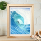 Mavericks Wave 16x20 Watercolor Painting, Prints, and Cards