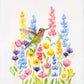 Hummingbird Garden Tea Towel
