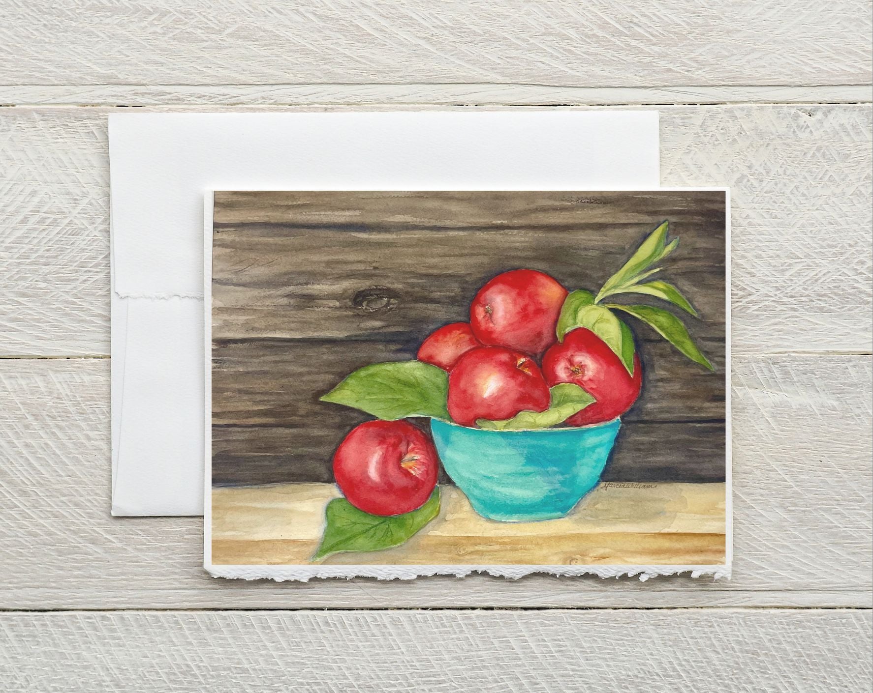 Bunch of Apples top Original Watercolor 5x7 painting