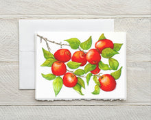 Load image into Gallery viewer, Apple Tree Branch with Red Apples Watercolor 12x16 Painting, Prints, and Cards
