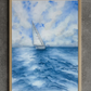 Blue Serenity at Sea Watercolor Sailboat Art, Cards, and Prints