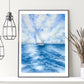 Blue Serenity at Sea Watercolor Sailboat Art, Cards, and Prints