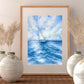 Blue Serenity at Sea Watercolor Sailboat Art, Cards, and Prints