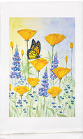 Monarch and Poppies Kitchen Tea Towel