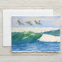 Load image into Gallery viewer, Pelican Surf 12x16 Watercolor Painting, Prints, and Cards
