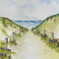 Flower Path to the Sea 8x10 Watercolor Painting and Cards