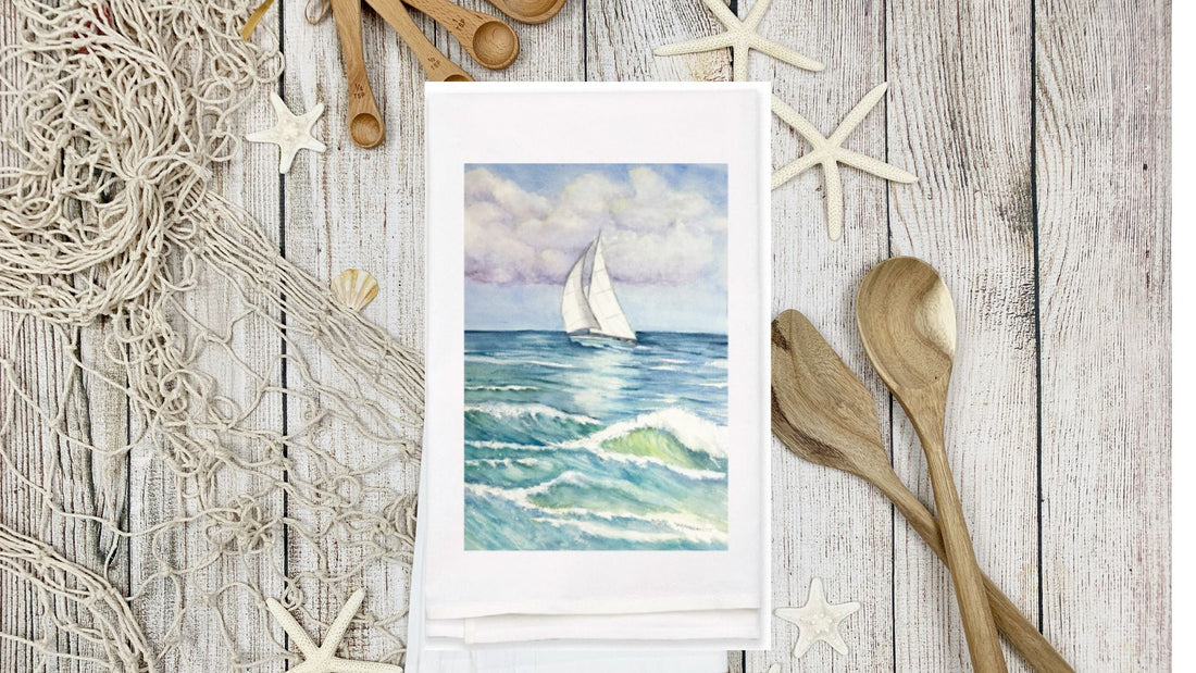 Sailboat Tea towel