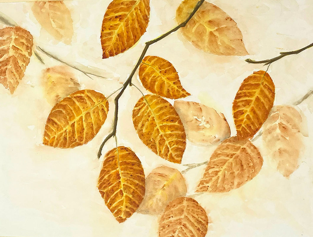 Fall Leaves Watercolor Paintings, Prints, and Cards