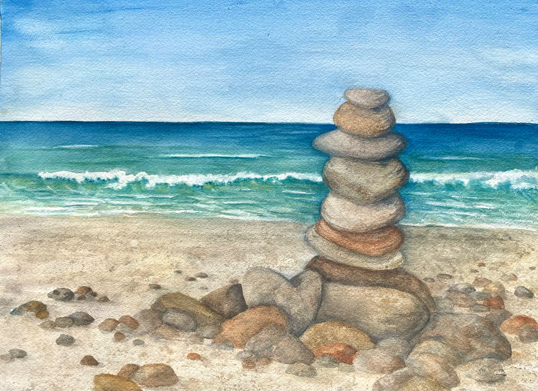Beach Day:  Stacked Stone Prints and Cards