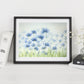 Blue Flower Field Prints and Cards