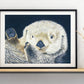 Sea Otter 11x14  Watercolor Painting