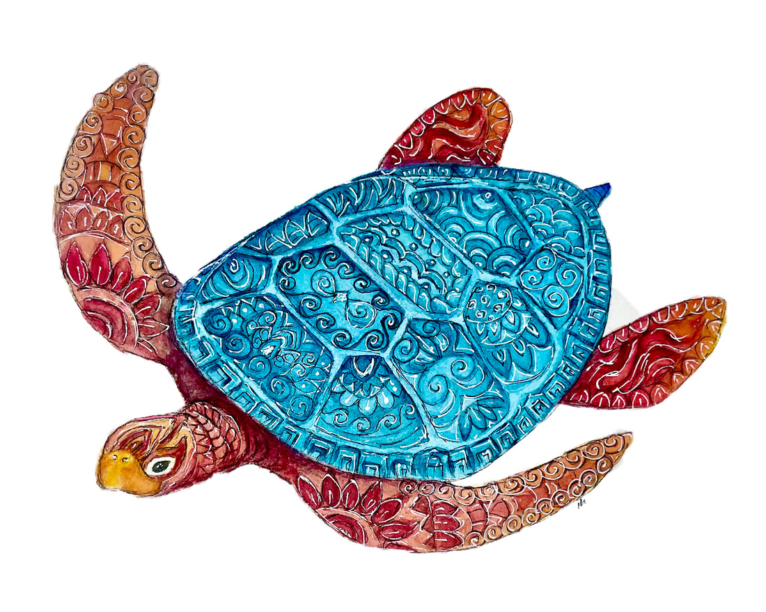 Embossed Sea Turtle Prints and Cards